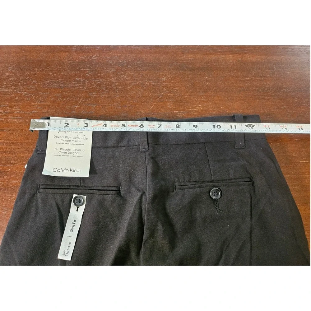 Calvin Klein Dress Pants Kids Size 12 Black Slim Fit Flat Front Stretch NWT